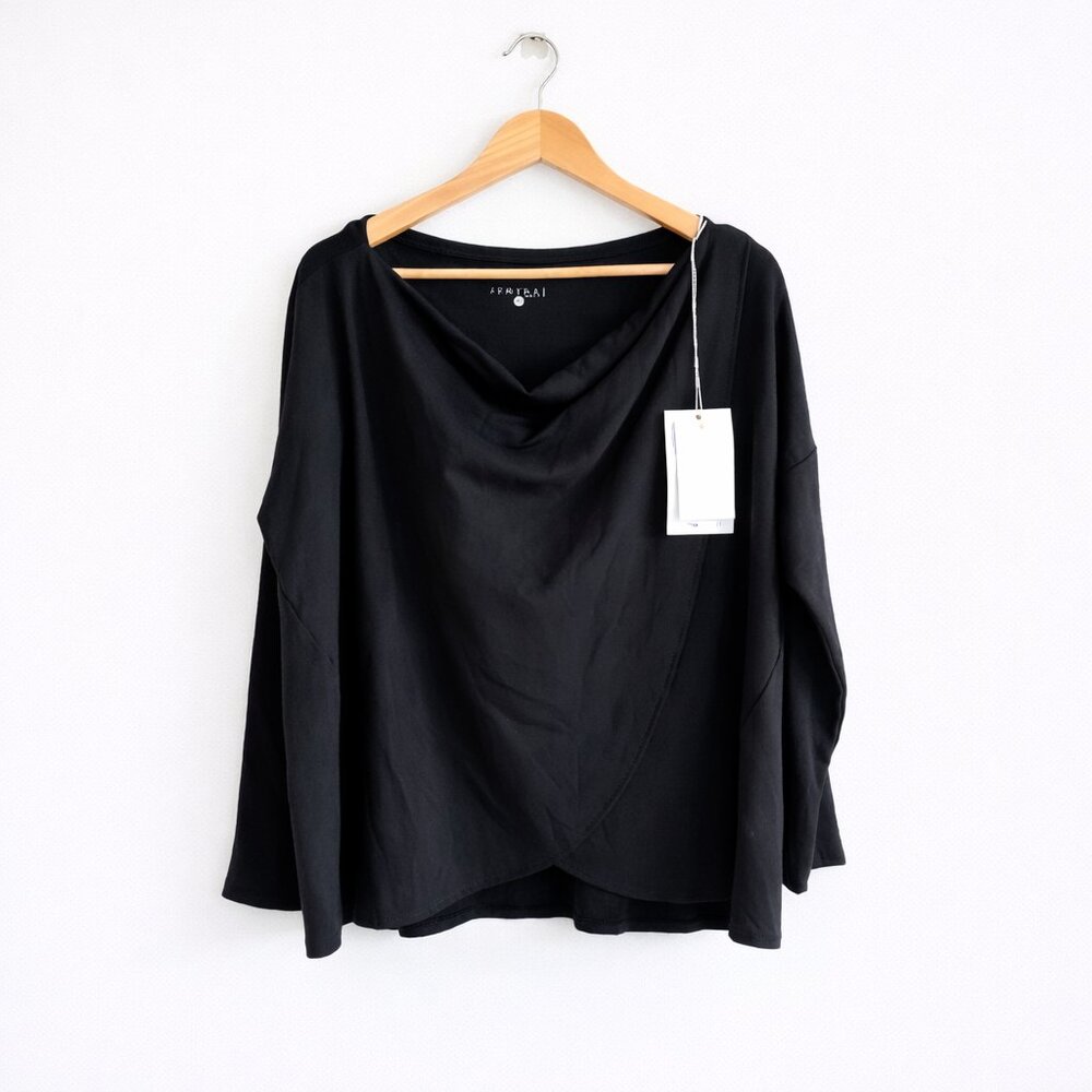 JJ Winks Layered Draped Sweatshirt Black NWT